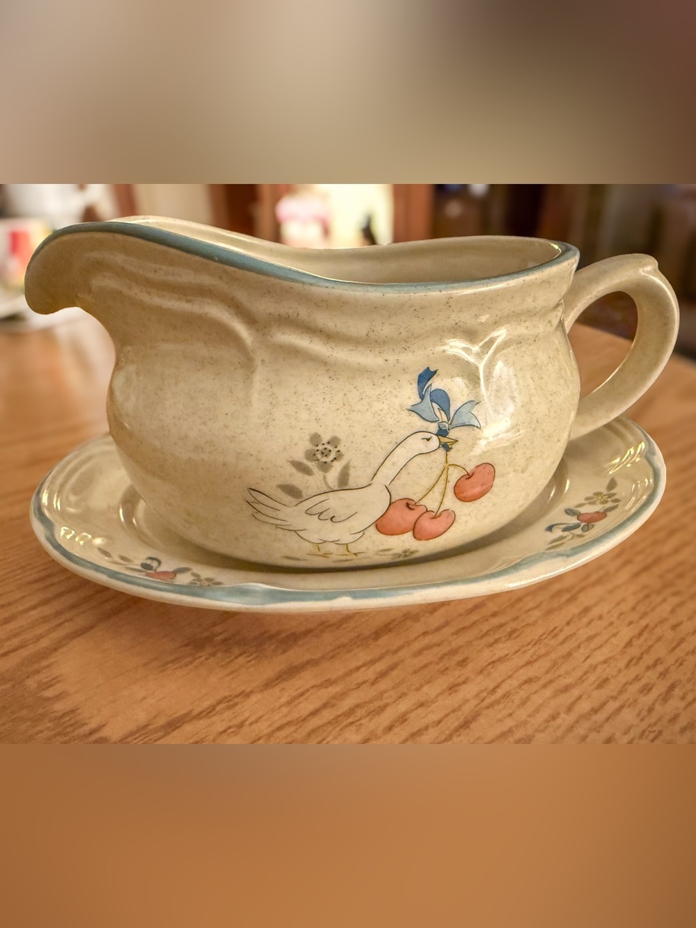 Marmalade Goose Vintage Stoneware Gravy Boat & Underplate
